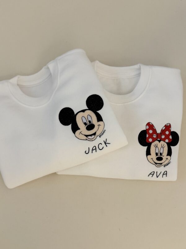White Mickey / Minnie Crew Neck Sweatshirt