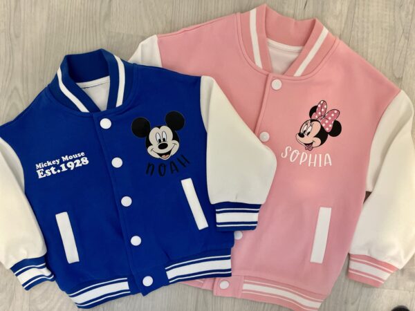 Personalized Mickey/Minnie Mouse Printed Varsity Jacket